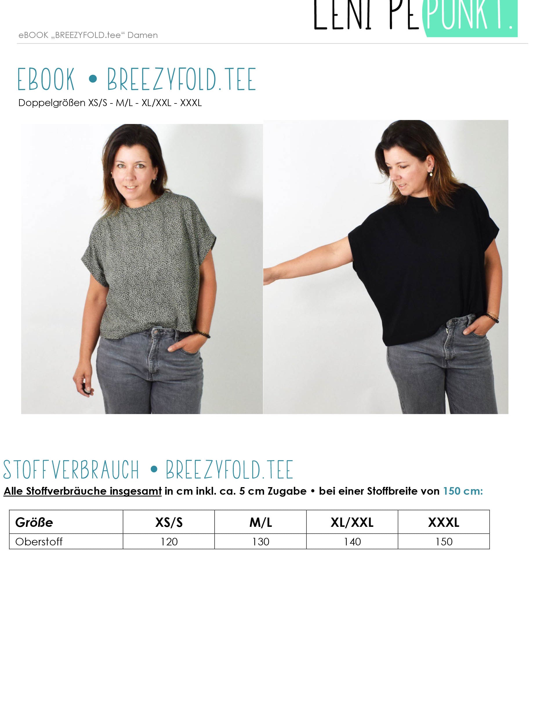 176 BREEZYFOLDtee Schnittmuster leni pepunkt STOFFVERBRAUCH