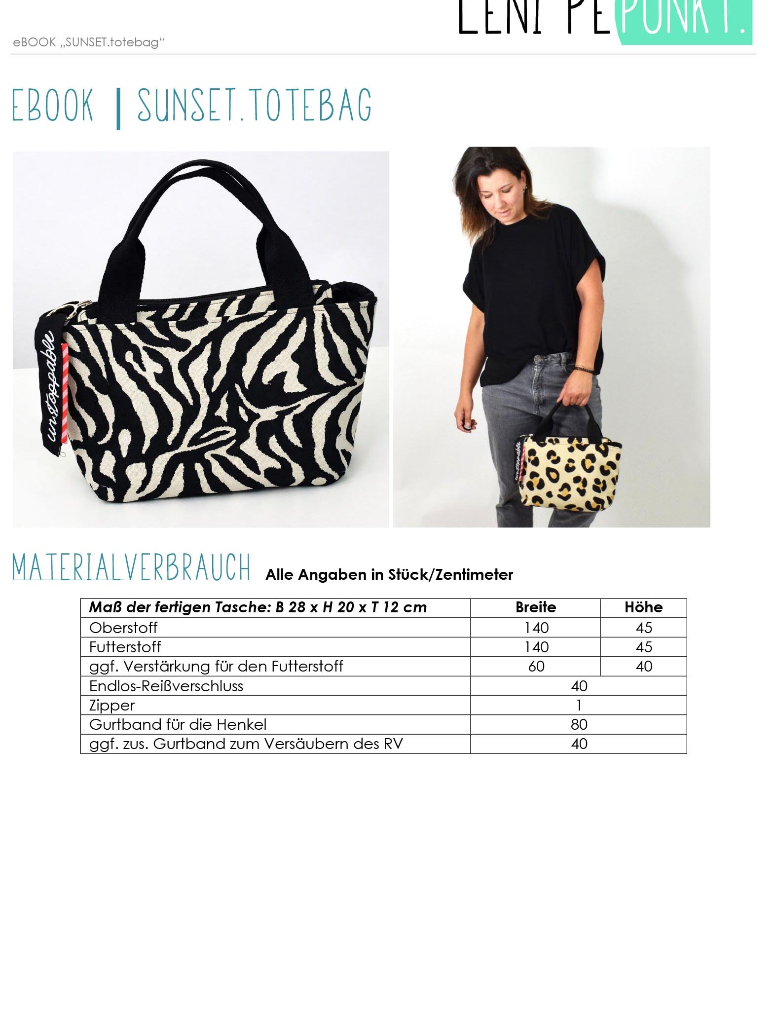 184 SUNSETtotebag eBOOK leni pepunkt Materialverbrauch