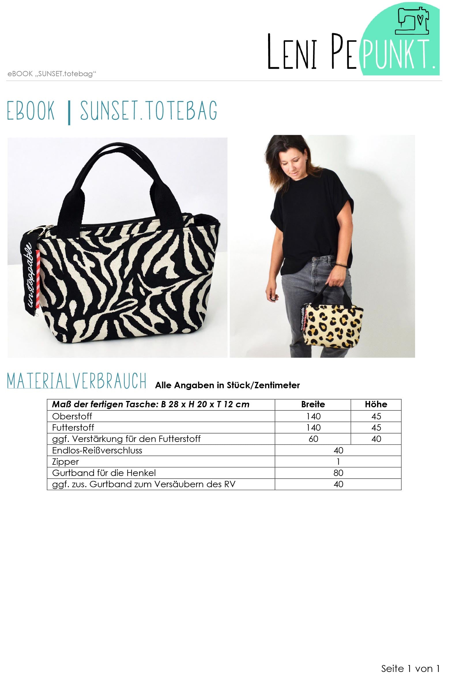 184 SUNSETtotebag eBOOK leni pepunkt Materialverbrauch