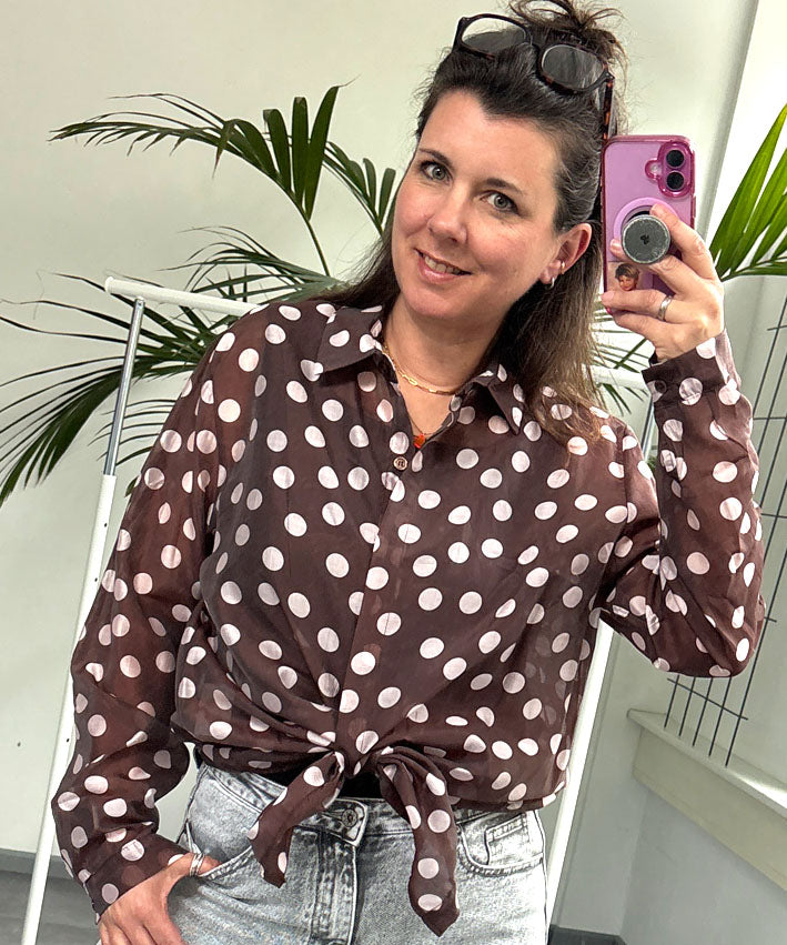 Bluse Dots durchscheinend Teaser 4