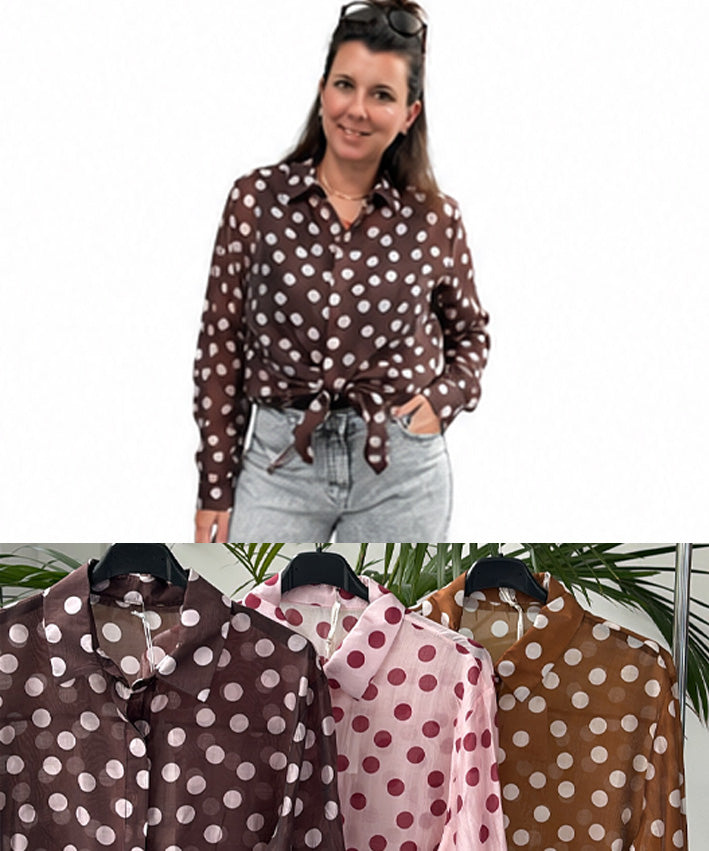 Bluse Dots durchscheinend Teaser 8