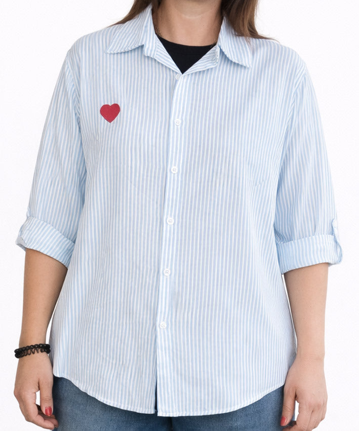 Bluse Streifen blau_weiss Herz Stickerei 3