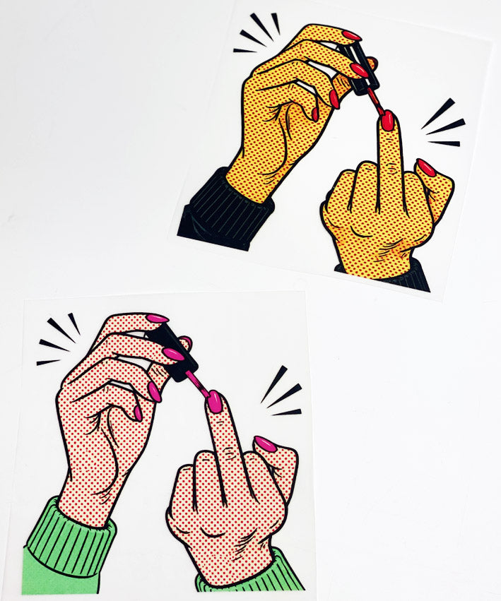 Bügelbild "Nail Rebel" | 2 Farben