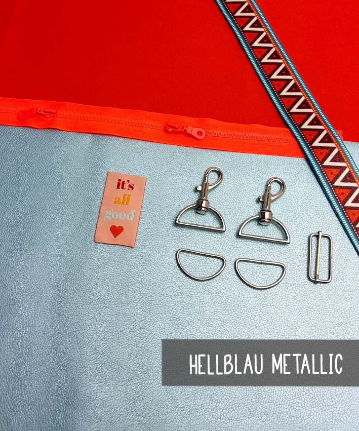 CUBEbag Materialset MeatallicKunstleder hellblau 1
