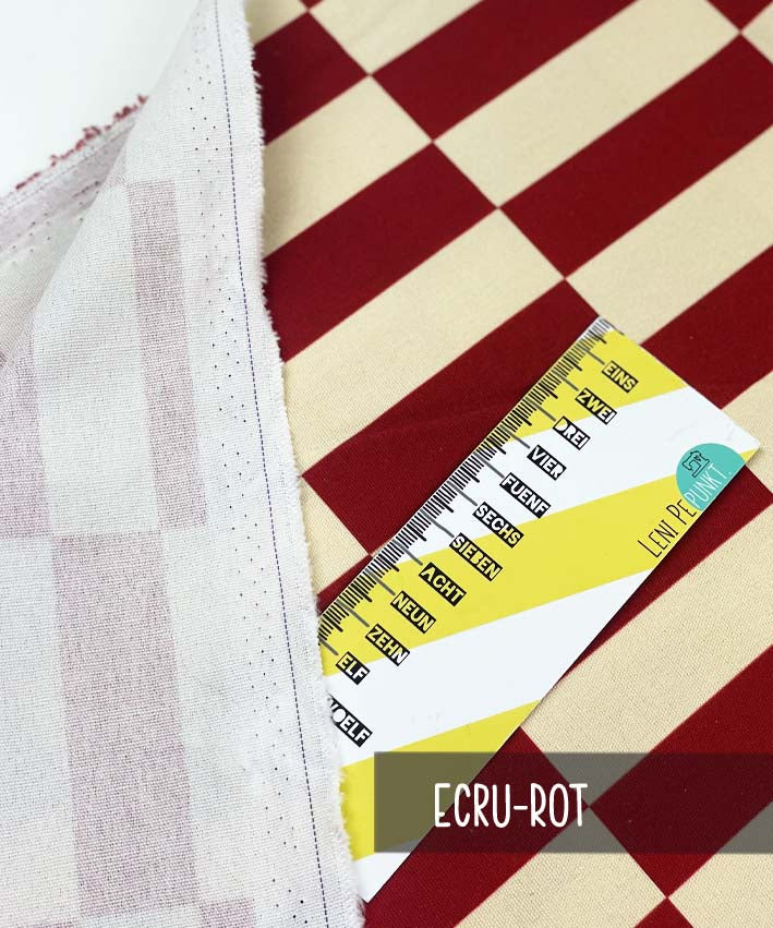 Canvas Square ecru-rot 1