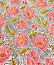 Cotton Voile Poppies -1 leni pepunkt