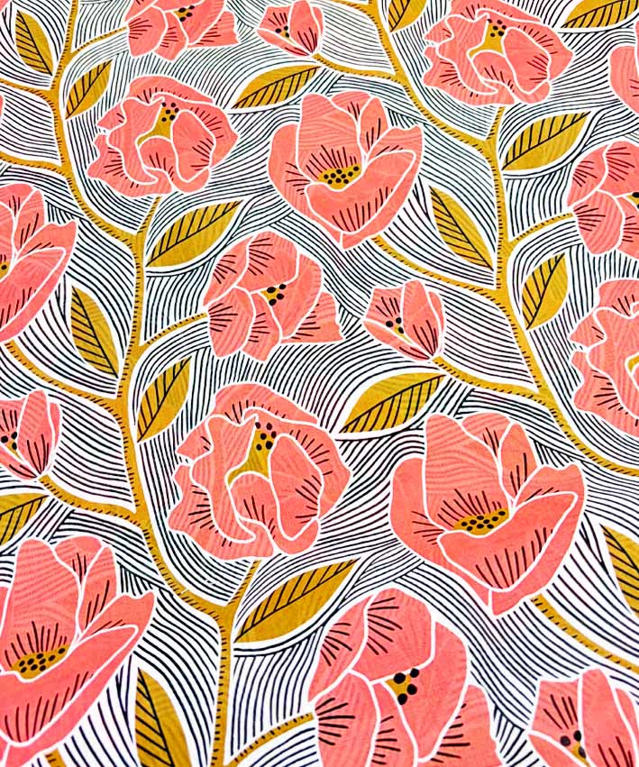 Cotton Voile Poppies -1 leni pepunkt