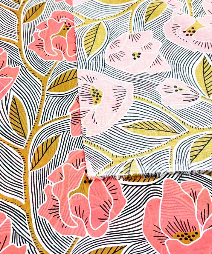 Cotton Voile Poppies -2 leni pepunkt