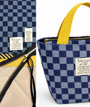 DIY Set NP718 SUNSETtotebag JeansKaro x Gold