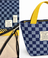 Nähpaket SUNSET.totebag | Jeans Karo x Gold | NP718