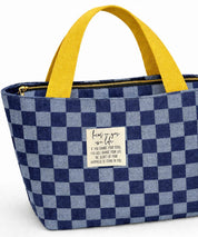 DIY Set NP718 SUNSETtotebag JeansKaro x Gold c