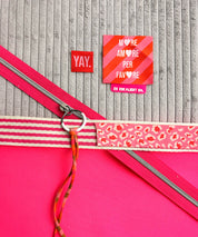 DIY Set NP725 SUNSETtotebag Breitcord Hellgrau-neonpink 1
