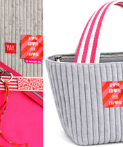 DIY Set NP725 SUNSETtotebag Breitcord Hellgrau-neonpink 3