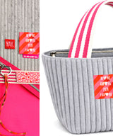 Nähpaket SUNSET.totebag | Breitcord Hellgrau x Neonpink | NP725
