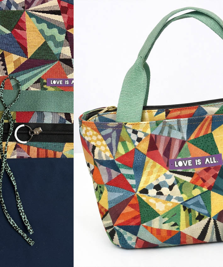 DIY Set SUNSETtotebag Gobelin coloured triangles 2