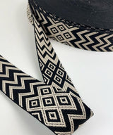 Gurtband | Diamonds| Black-Ecru | 5 cm