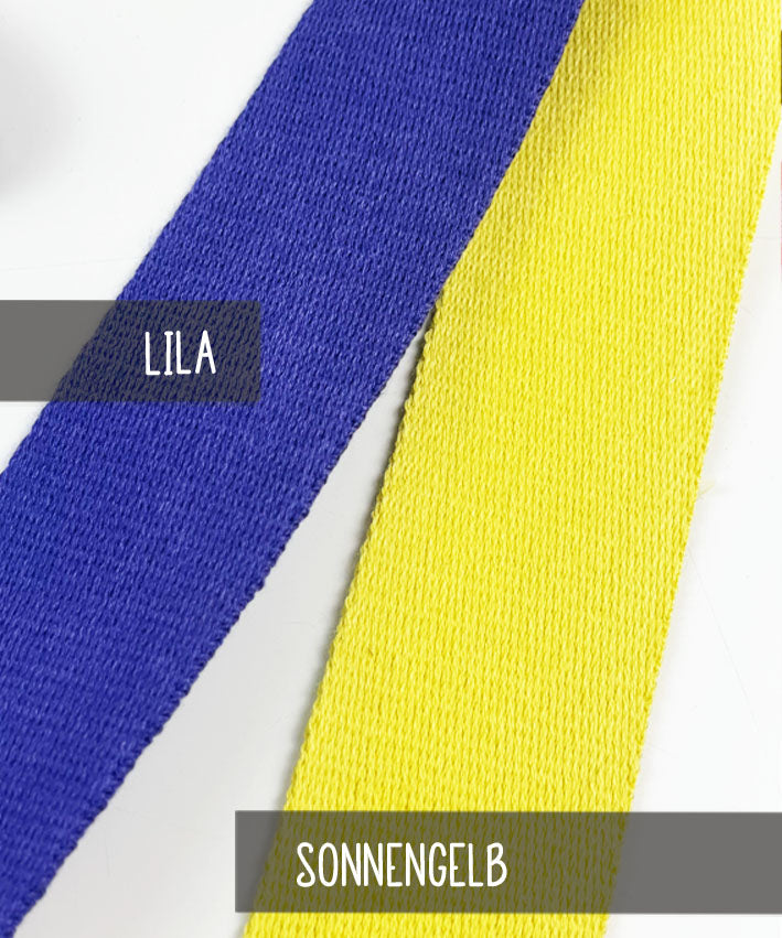 Gurtband-uni-4-cm-Lila-Sonnengelb-leni-pepunkt