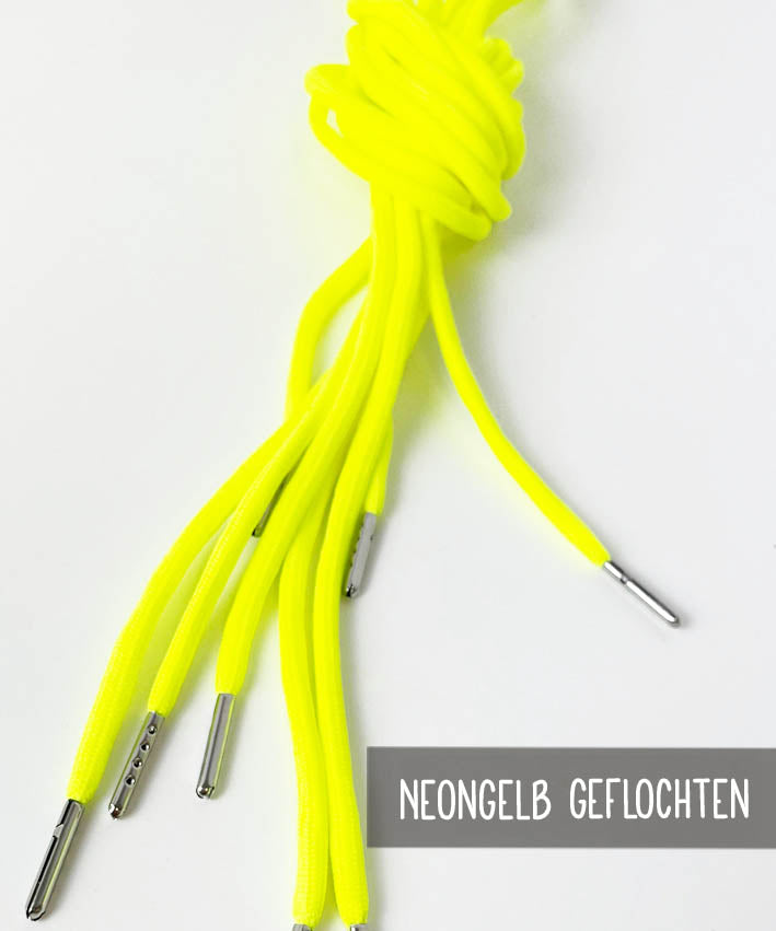 Hoodiekordel Gun Metal Neongelb