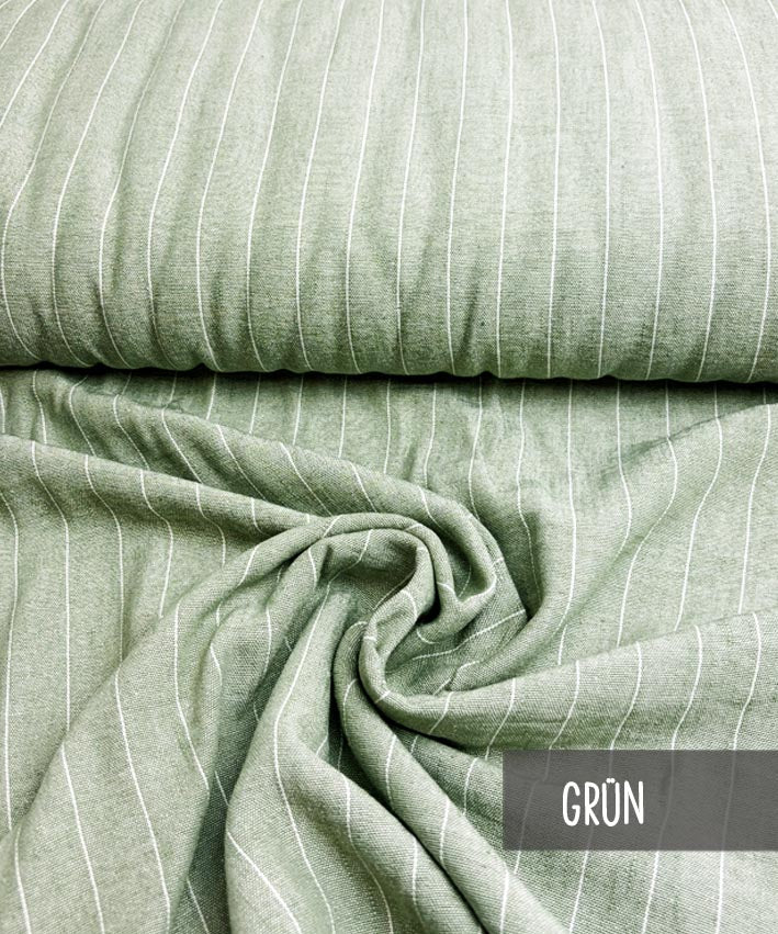 Leinen Scandi Stripes grn leni pepunkt