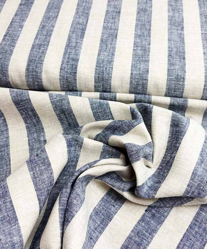 Leinen Sommerstreifen blau 3 leni pepunkt