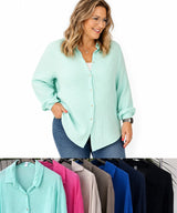 READY-TO-WEAR | Muslin blouse | oversized | PLUS SIZE | Long sleeve