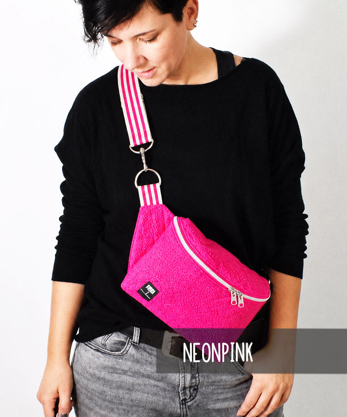 NP101 Cubebag Teddy Boucle neonpink leni pepunkt