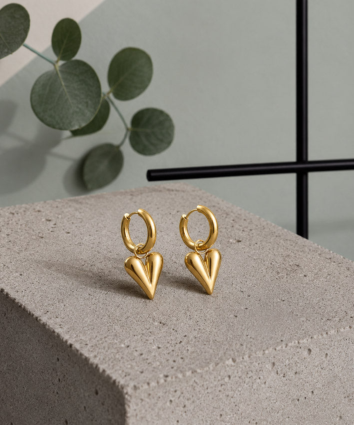 Ohrringe Creole Herz gold