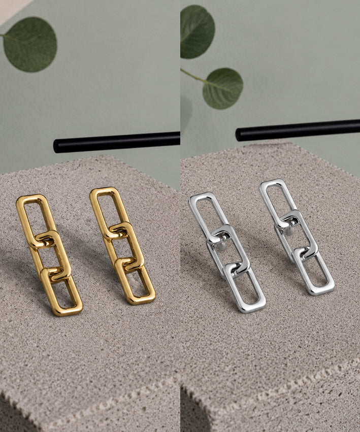 Ohrstecker 3er silber_gold