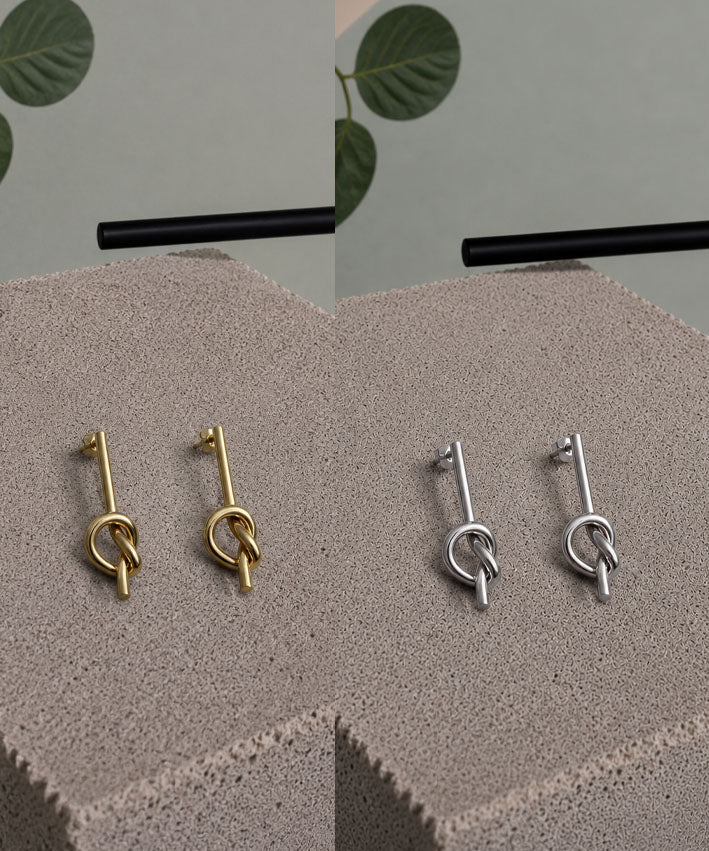 Ohrstecker Knoten Silber_gold