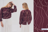 Fibre Mood | Woven Cotton Poplin Lines | Aubergine-Rosé