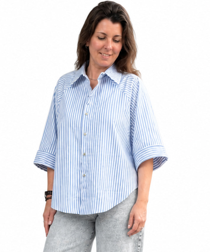 Raglanbluse blau_weiss Teaser 1