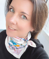 READY-TO-WEAR | Satin Scarf | Pink-Blue