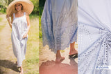 Fibre Mood | Woven Cotton Embroidery | Hellblau