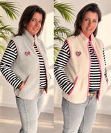 READYtoWEAR | Teddyweste mit Leoherz | Creme oder Grau