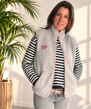 READYtoWEAR | Teddyweste mit Leoherz | Creme oder Grau