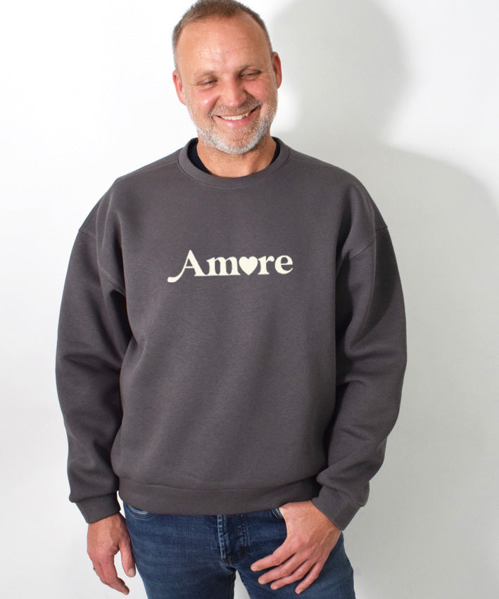 UNISEXoversizedSWEATER grau Herren L Teaser Amore