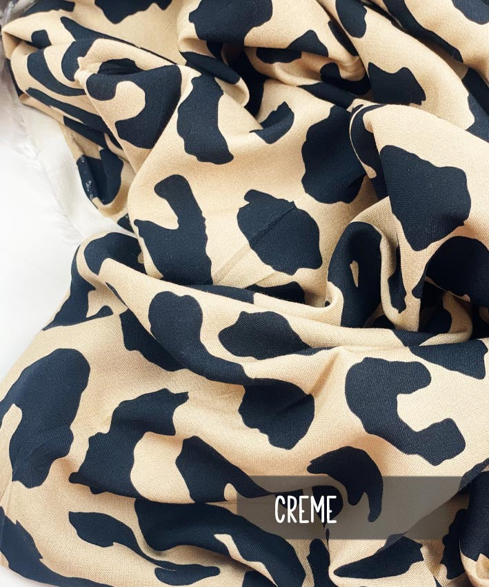 Viskose Ilja Leopard creme 1