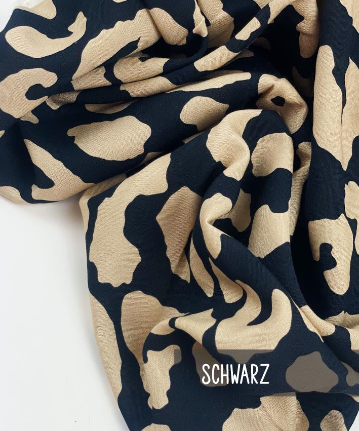 Viskose Ilja Leopard schwarz 2