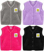 READYtoWEAR | Teddyweste mit Smileypatch | 4 Farben