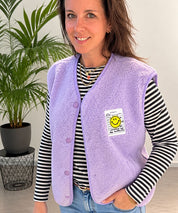 READYtoWEAR | Teddyweste mit Smileypatch | 4 Farben
