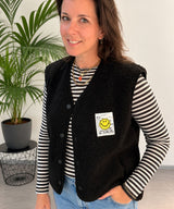 READYtoWEAR | Teddyweste mit Smileypatch | 4 Farben
