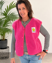 READYtoWEAR | Teddyweste mit Smileypatch | 4 Farben