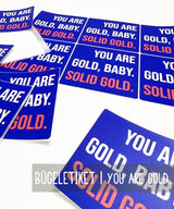 Bügelbild | YOU ARE GOLD.. | Blau-Weiss-Orange 60x60 mm