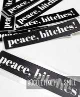 Bügelbild | PEACE BITCHES | Schwarz ca. 10x2 cm