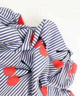 Cotton Stripes blue-white | Cherries