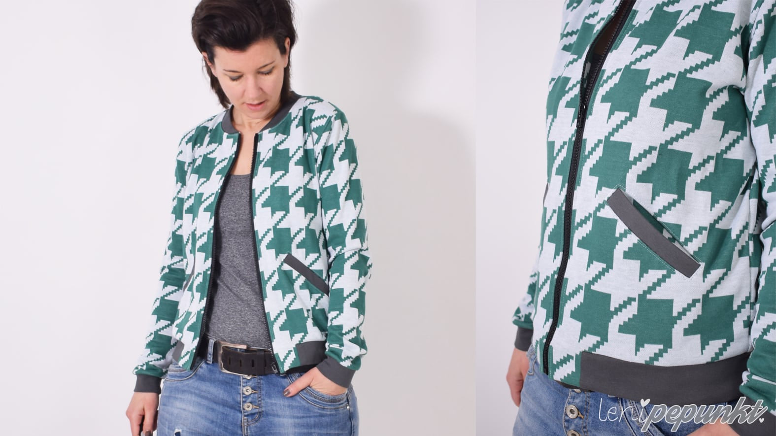 collage-blousonjacke-hahnentritt_grun-schnittmuster-leni-pepunkt