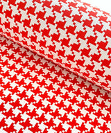 Jacquard | Taschenstoff | HAHNENTRITT | rot-weiss