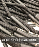1 Stk.  Hoodie-Kordel | Schwarz GUMMIERT