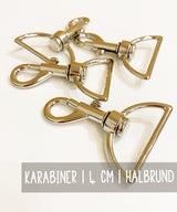 Snap Hook | 40 mm | Half-Round Ring | Silver