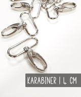 Carabiner | 40 mm | silver, heavy-duty design
